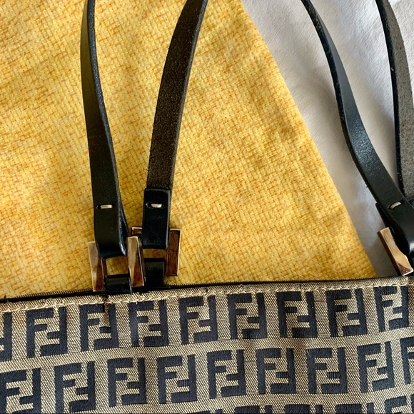 Fendi Vintage Leather-Trimmed Zucchino Tote!!! - Picture 11 of 14